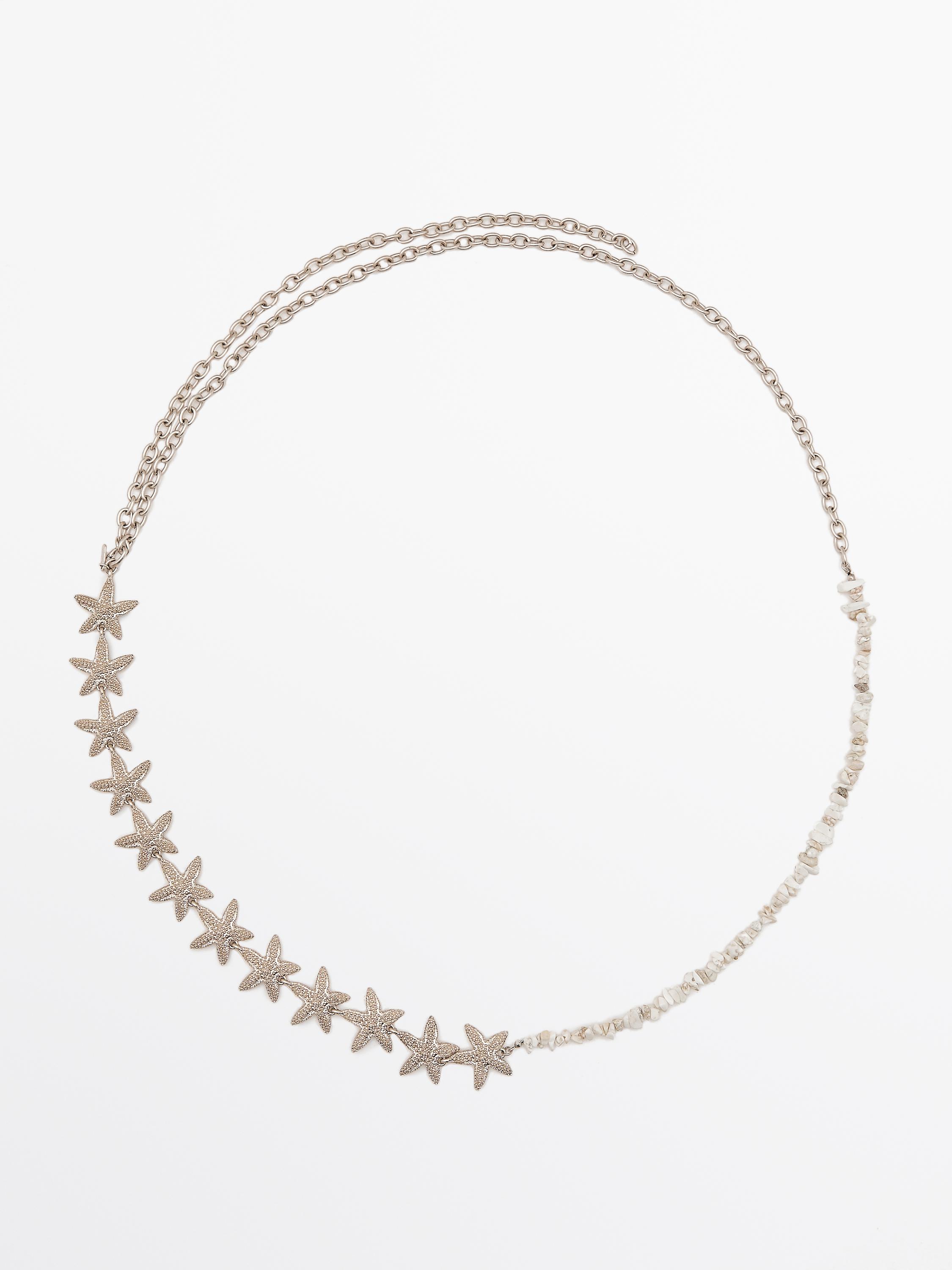 Chain belt with star rhinestones